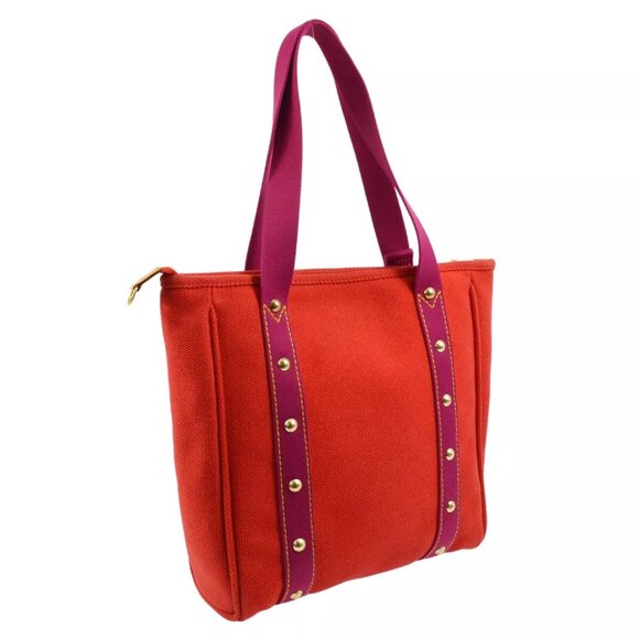 Louis Vuitton Red Purple Antigua Cabas MM Tote Bag M40034 SP0045 182610 - Picture 6 of 11